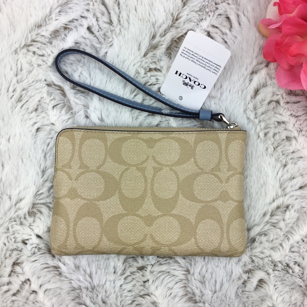 NWT Coach Signature Corner Zip Wristlet - Picture 2 of 3